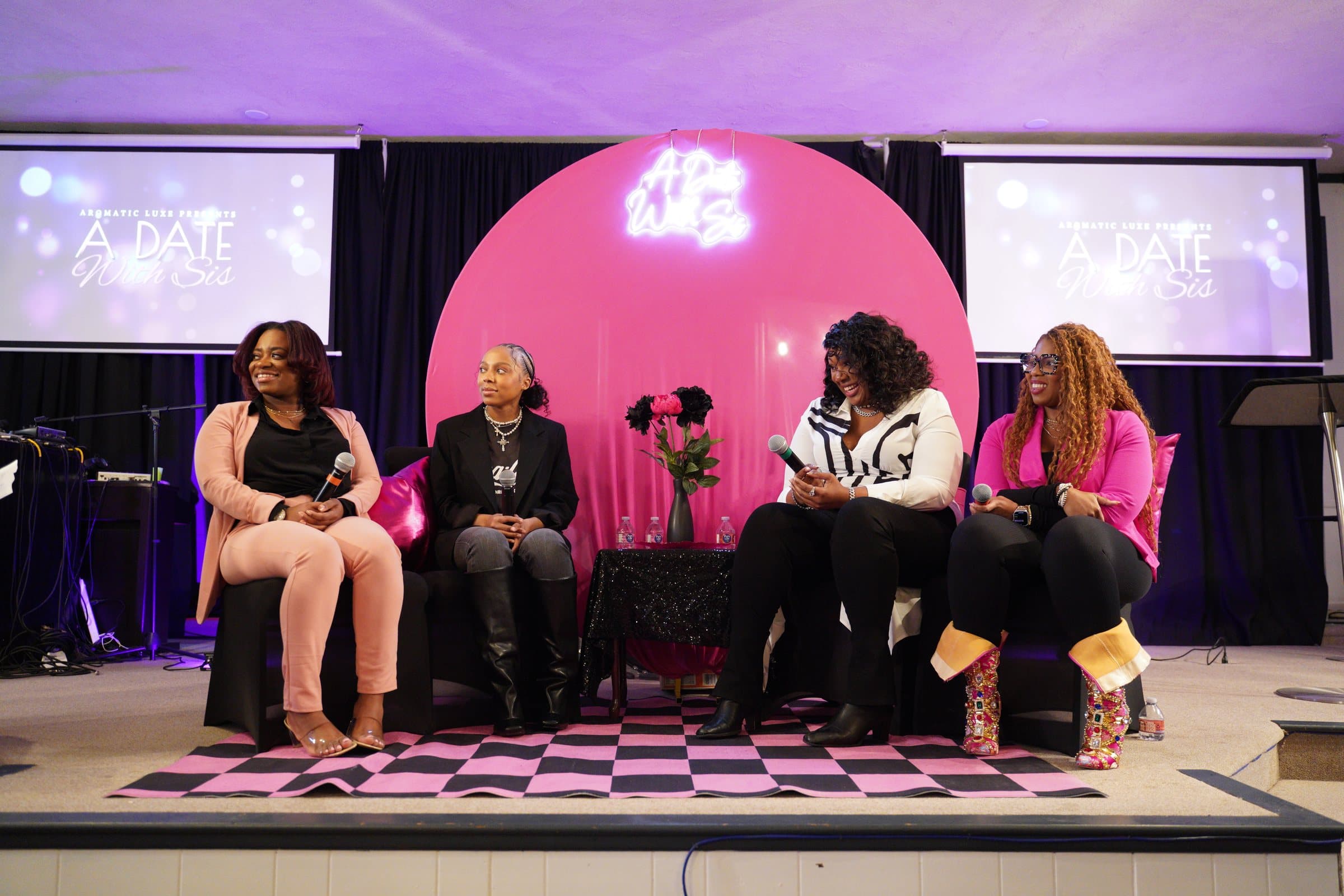 A Date With Sis panel conversation on stage